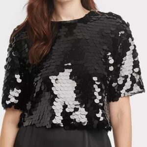 Black Sequin Women's Top - XS